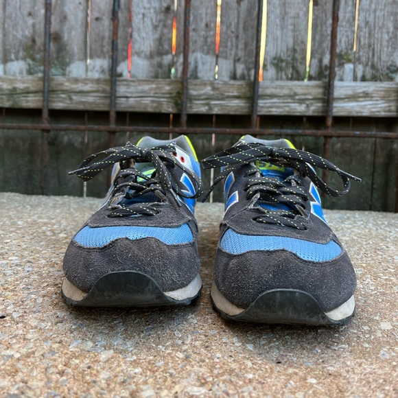 New Balance Other - New Balance 574 — Blue / Neon Yellow (Size 10 Men’s)